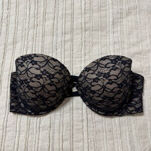 Aerie Abigail Elegant Black Lace Strapless Bra